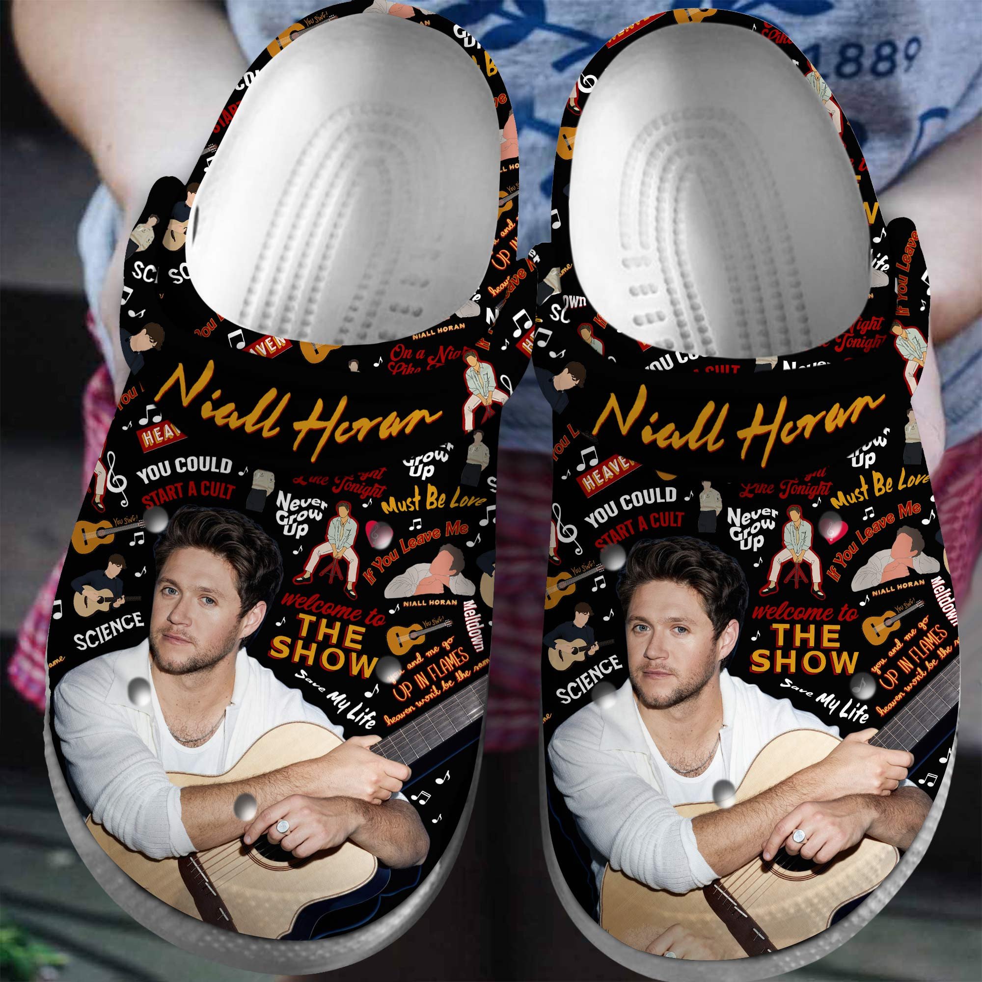 Niall Horan One Direction Band Music Crocs Crocband Clogs Shoes Comfortable For Men Women and Kids