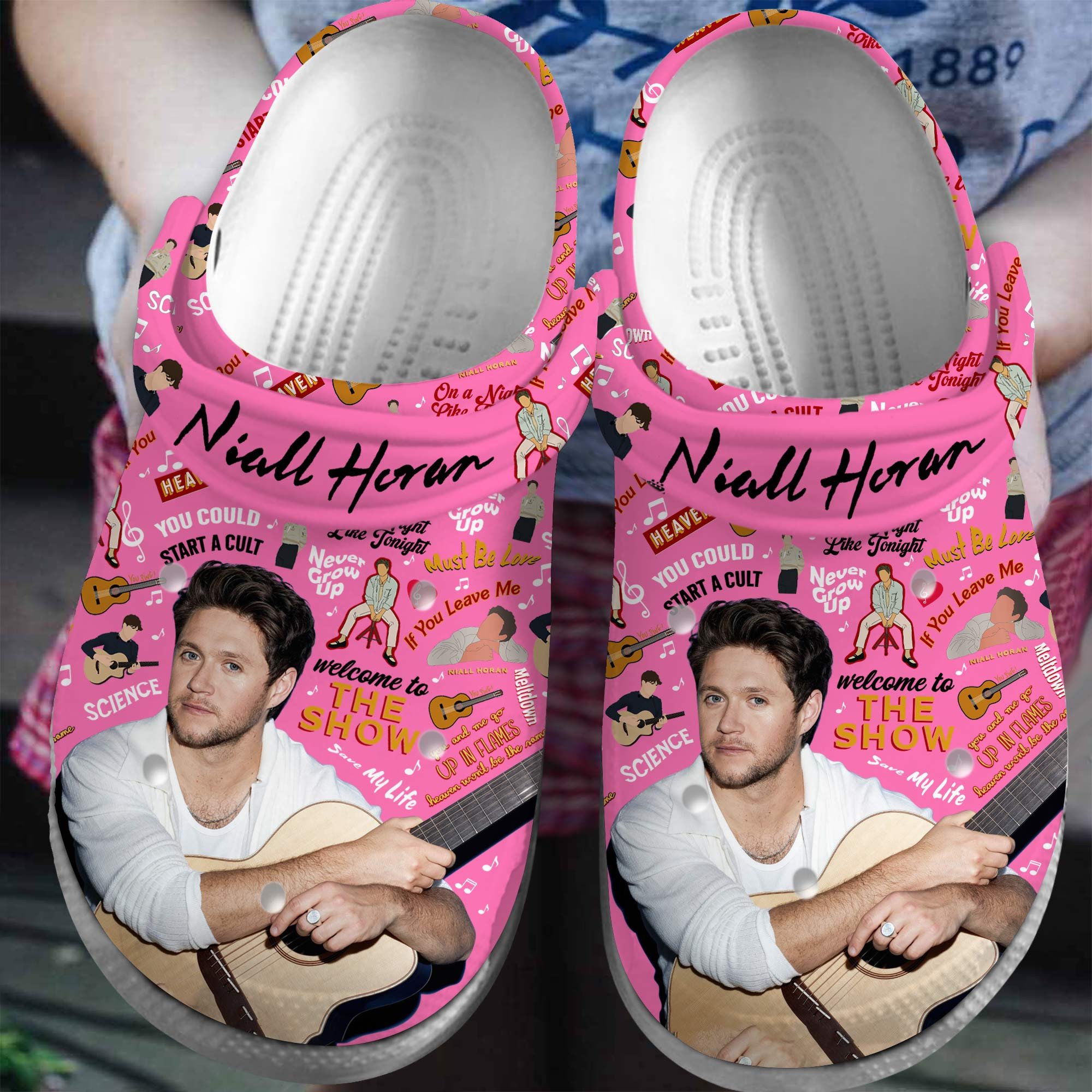 Niall Horan One Direction Band Music Crocs Crocband Clogs Shoes Comfortable For Men Women and Kids