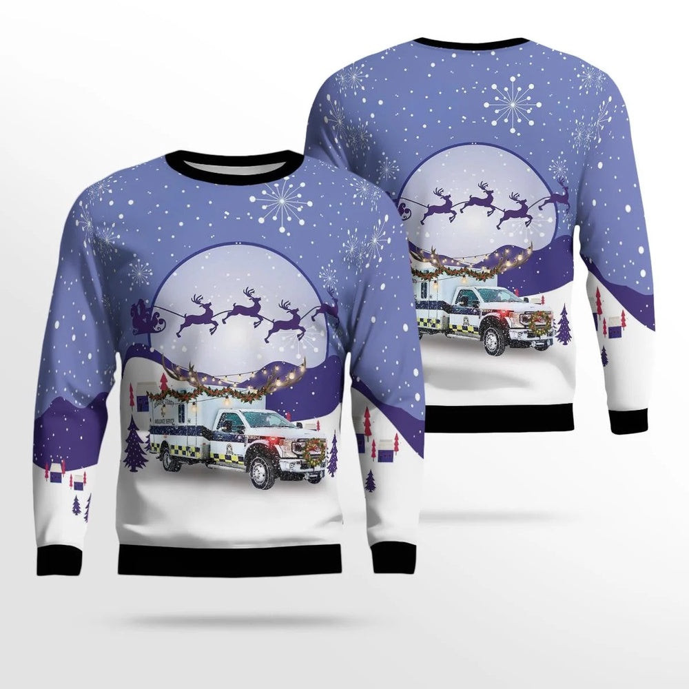Nicholasville Kentucky Jessamine County Emergency Medical Services AOP Ugly Sweater Christmas Unisex Sweaters Gift For Christmas