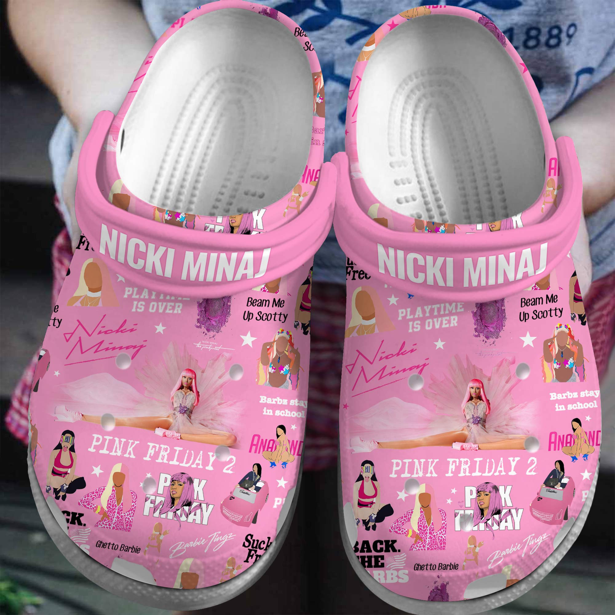 Nicki Minaj Music Crocs Crocband Clogs Shoes Comfortable For Men Women and Kids