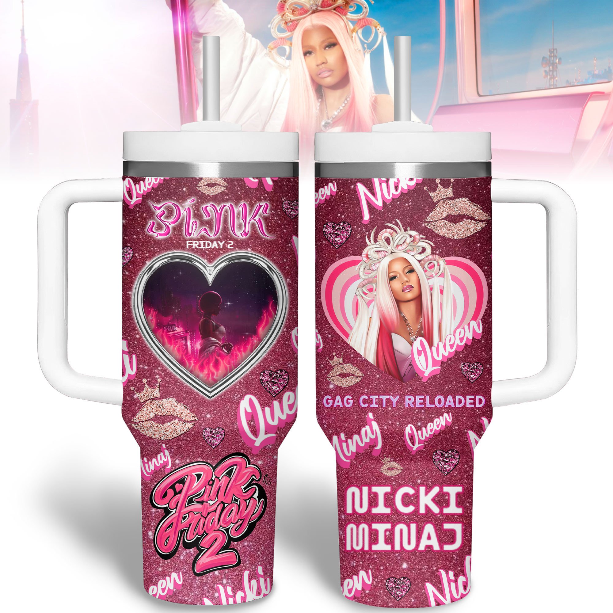 Nicki Minaj Music Custom Stanley Cup 40 oz 30 oz Tumbler With HandleTVC2301517