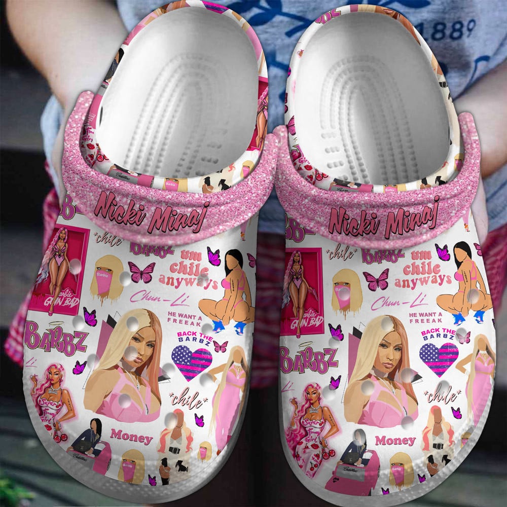 Nicki Minaj Rapper Music Premium Crocs Crocband Clogs Shoes Comfortable For Men Women and Kids