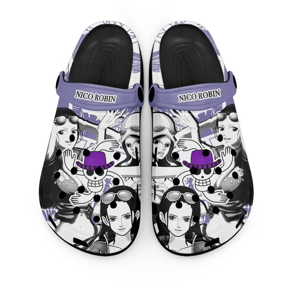 Nico Robin One Piece Anime Crocs Crocband Clogs Shoes Comfortable For Men Women and Kids