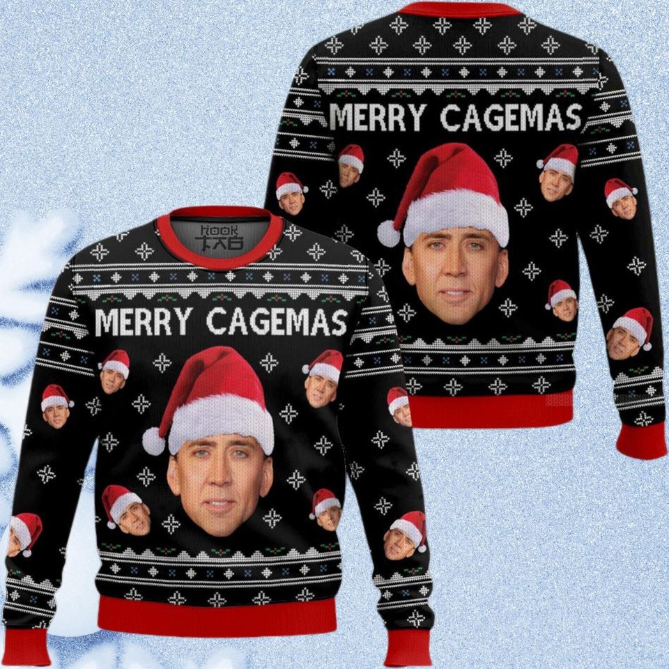 Nicolas Cage Ugly Sweater, Merry Cagemas Christmas Sweater, Christmas Sweater
