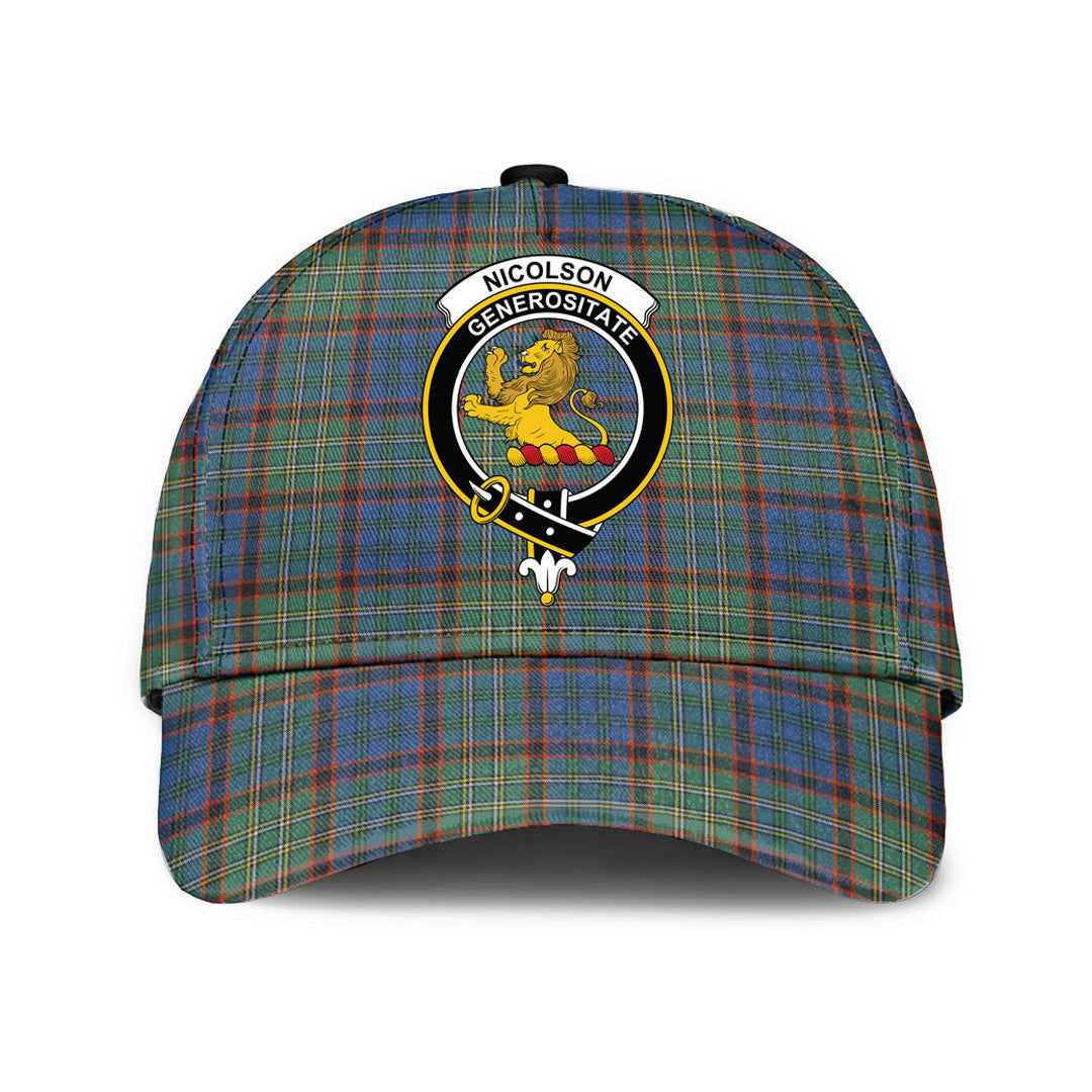 Nicolson Hunting Ancient Tartan Baseball Cap, Tartan Plaid Cap with Family Crest K23 Trucker Hats Custom Hats Gifts For Men & Women