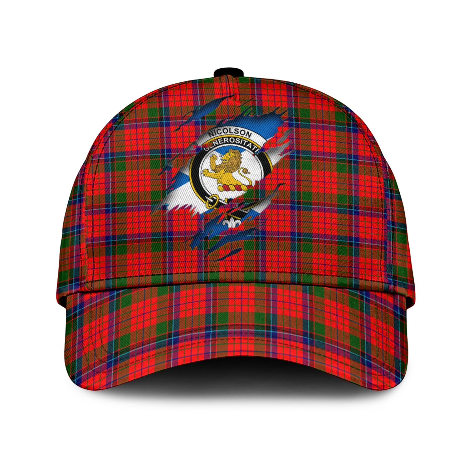 Nicolson Modern Tartan Plaid Cap, Family Crest In Me Style Tartan Baseball Cap TS23 Trucker Hats Custom Hats Gifts For Men & Women