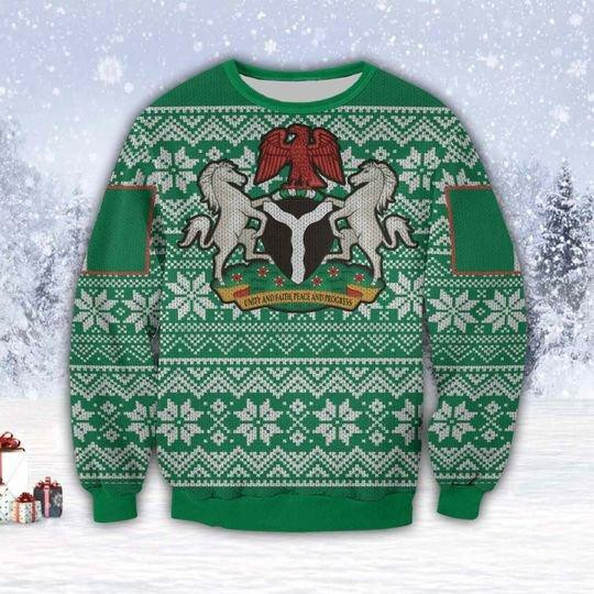 Nigeria Ugly Christmas Sweater Adult 3D Funny Matching for family
