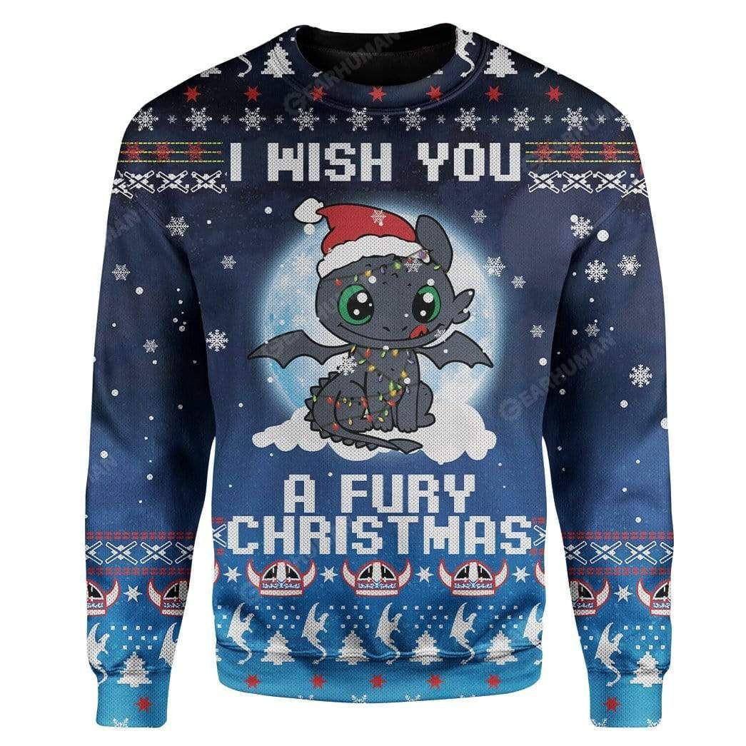 Night Fury Ugly Christmas Sweater Adult 3D Funny Matching for family