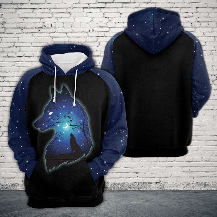 Night Wolf 3D All Over Print Hoodie, Zip Hoodie