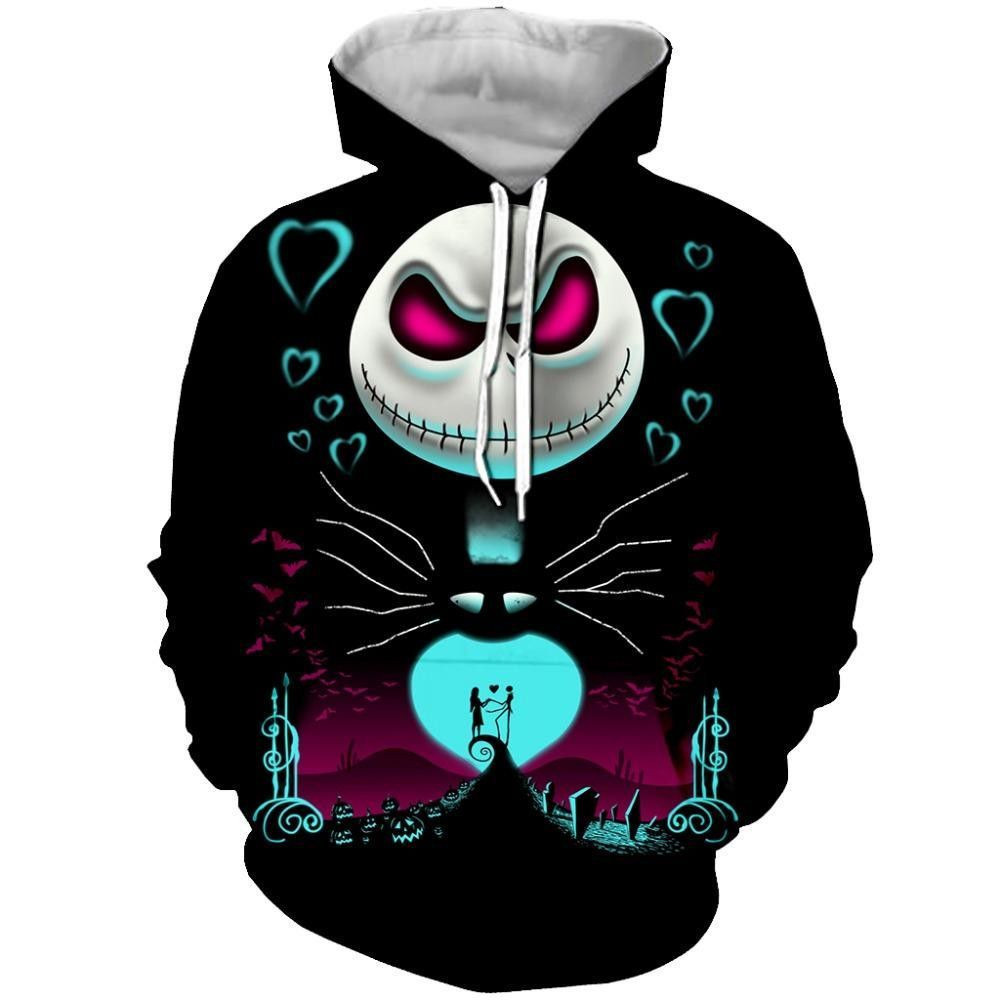 Nightmare Before Christmas Jack 3D All Over Print Hoodie, Zip Hoodie