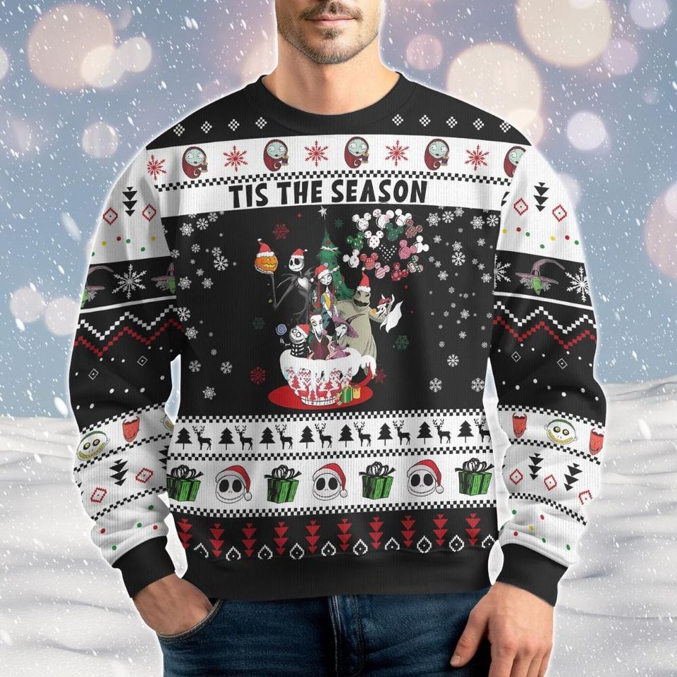 Nightmare Before Christmas Ugly Sweater, Jack Skeleton Ugly Sweater