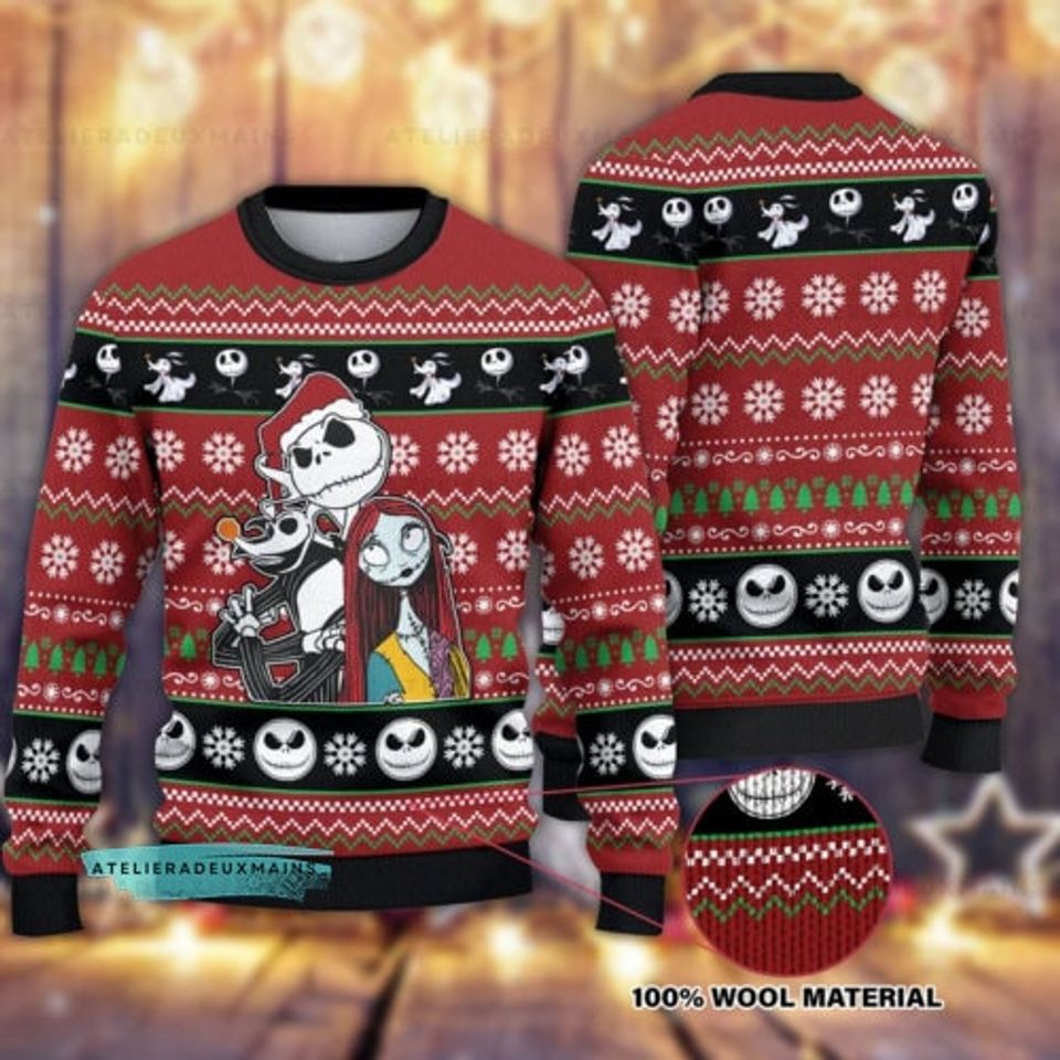 Nightmare Before Ugly Christmas Sweater, Skeleton Xmas Sweater