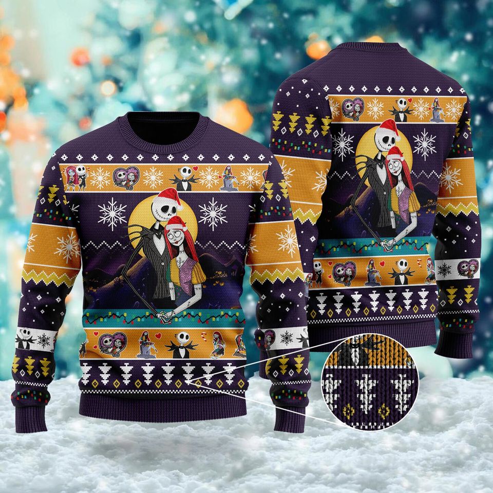 Nightmare Before Ugly Christmas Sweater, Skeleton Xmas Sweatshirt,  All Over Print 3D Shirt