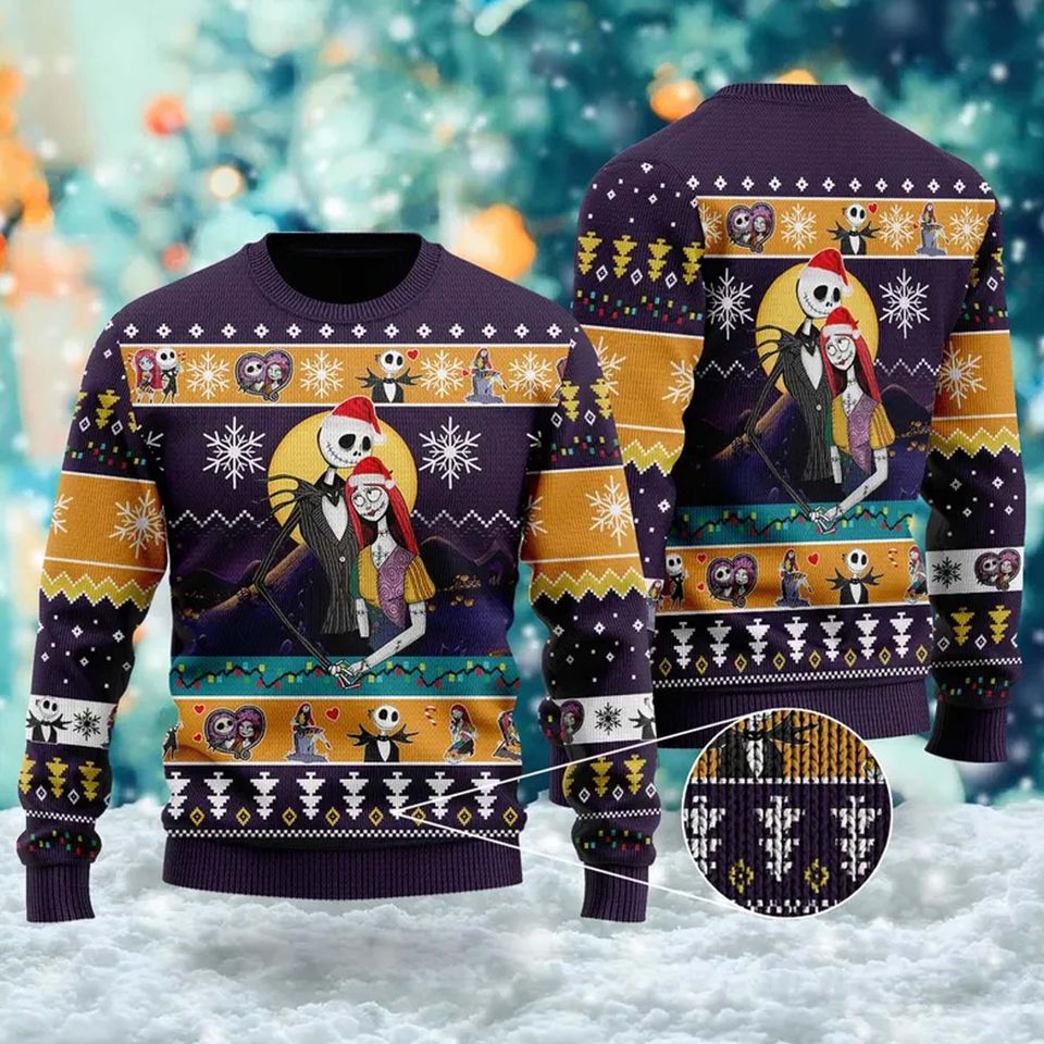 Nightmare Before Xmas Sweater - Skeleton 3D