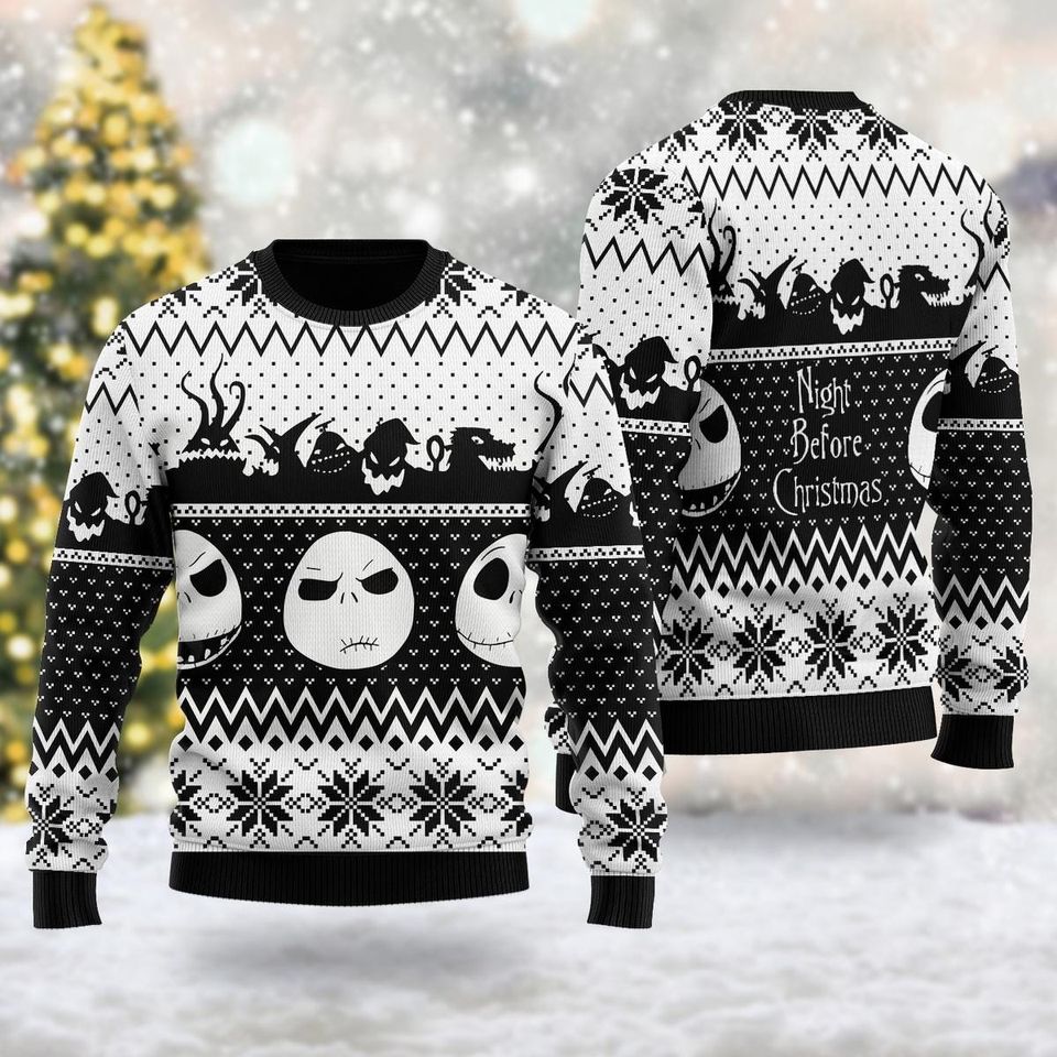 Nightmare Skeleton 3D Ugly Christmas Sweatee