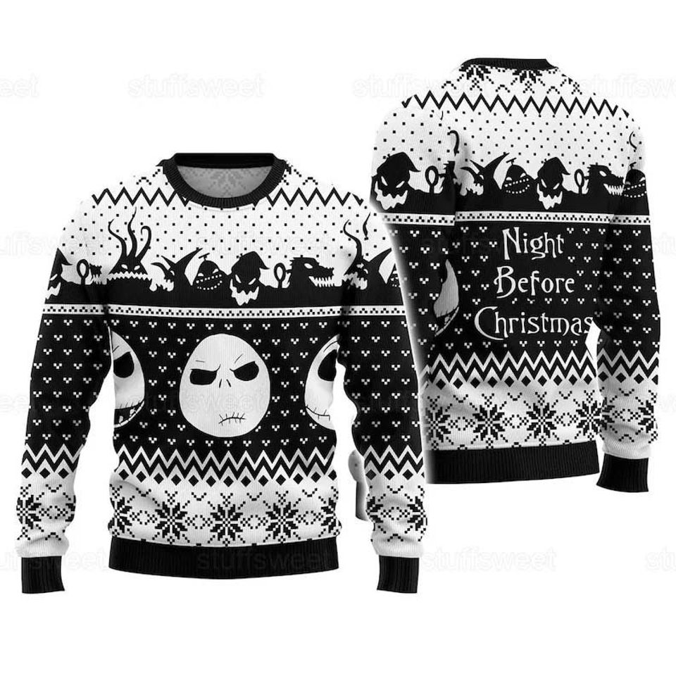 Nightmare Skeleton 3D Ugly Christmas Sweater