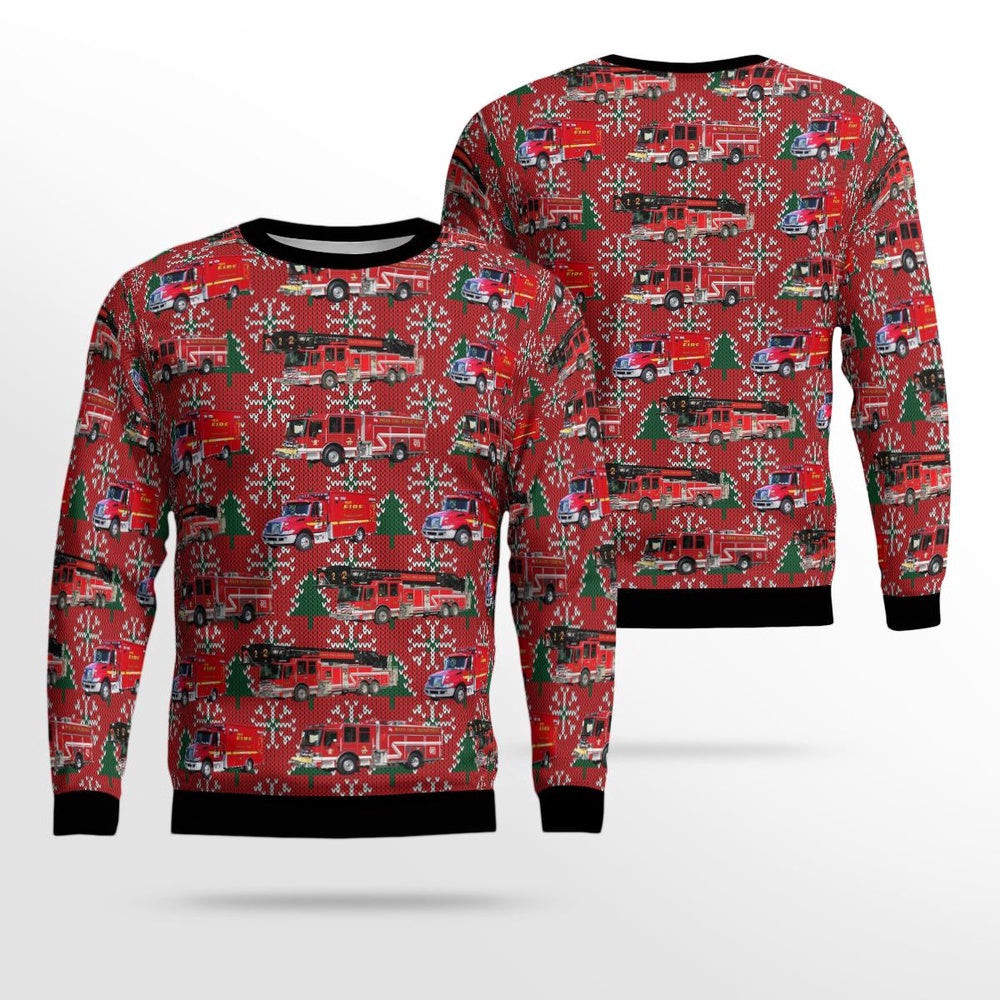 Niles Illinois Niles Fire Department AOP Ugly Sweater Christmas Unisex Sweaters Gift For Christmas