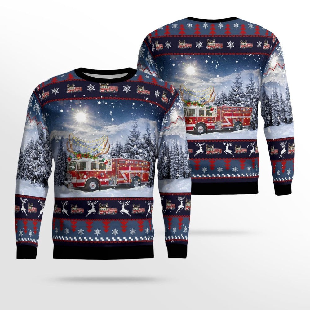Niles Ohio Niles Fire Department Christmas Ugly Sweater Christmas Unisex Sweaters Gift For Christmas