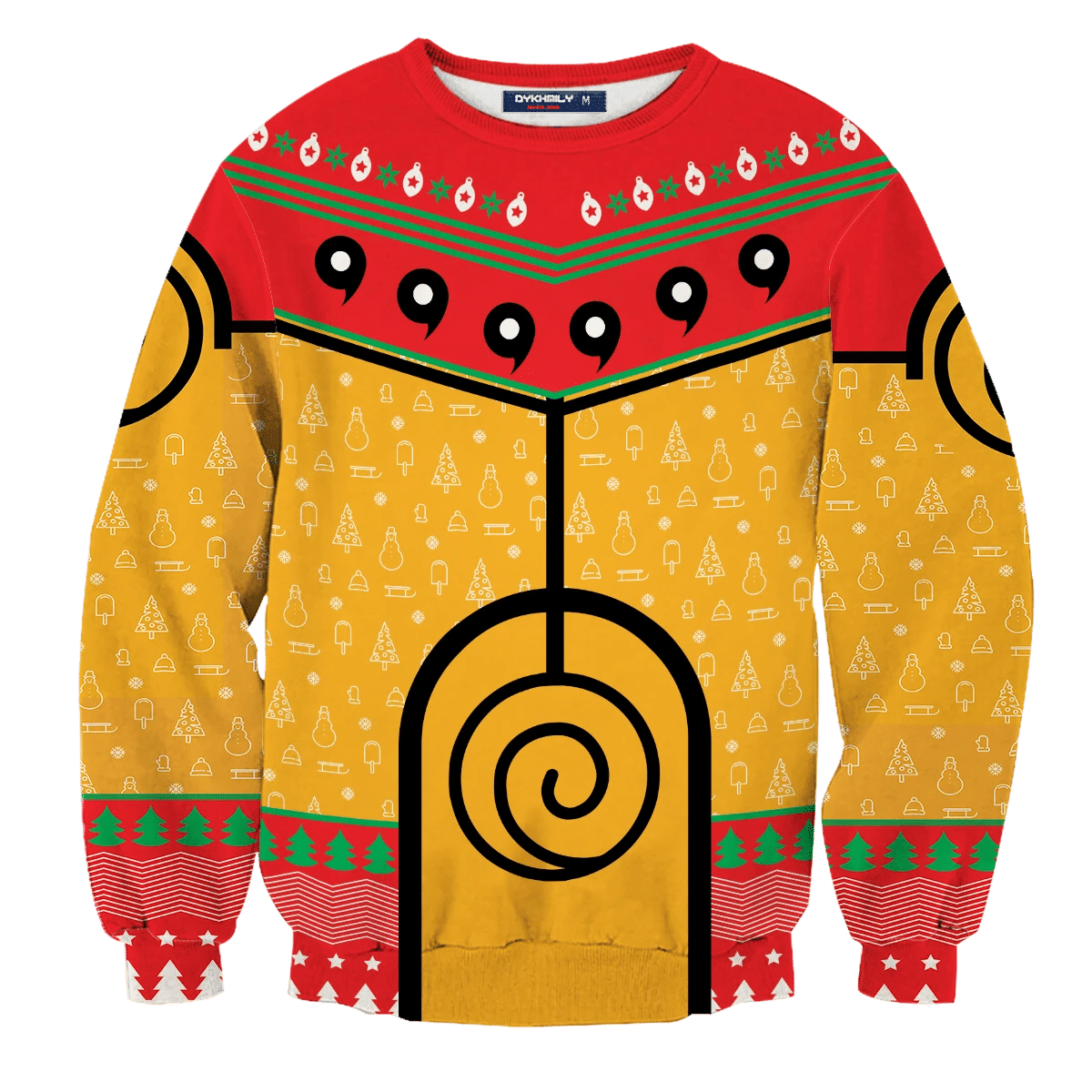 Nine Tails Christmas Chakra Ugly Christmas Sweater Adult 3D Funny Matching for family