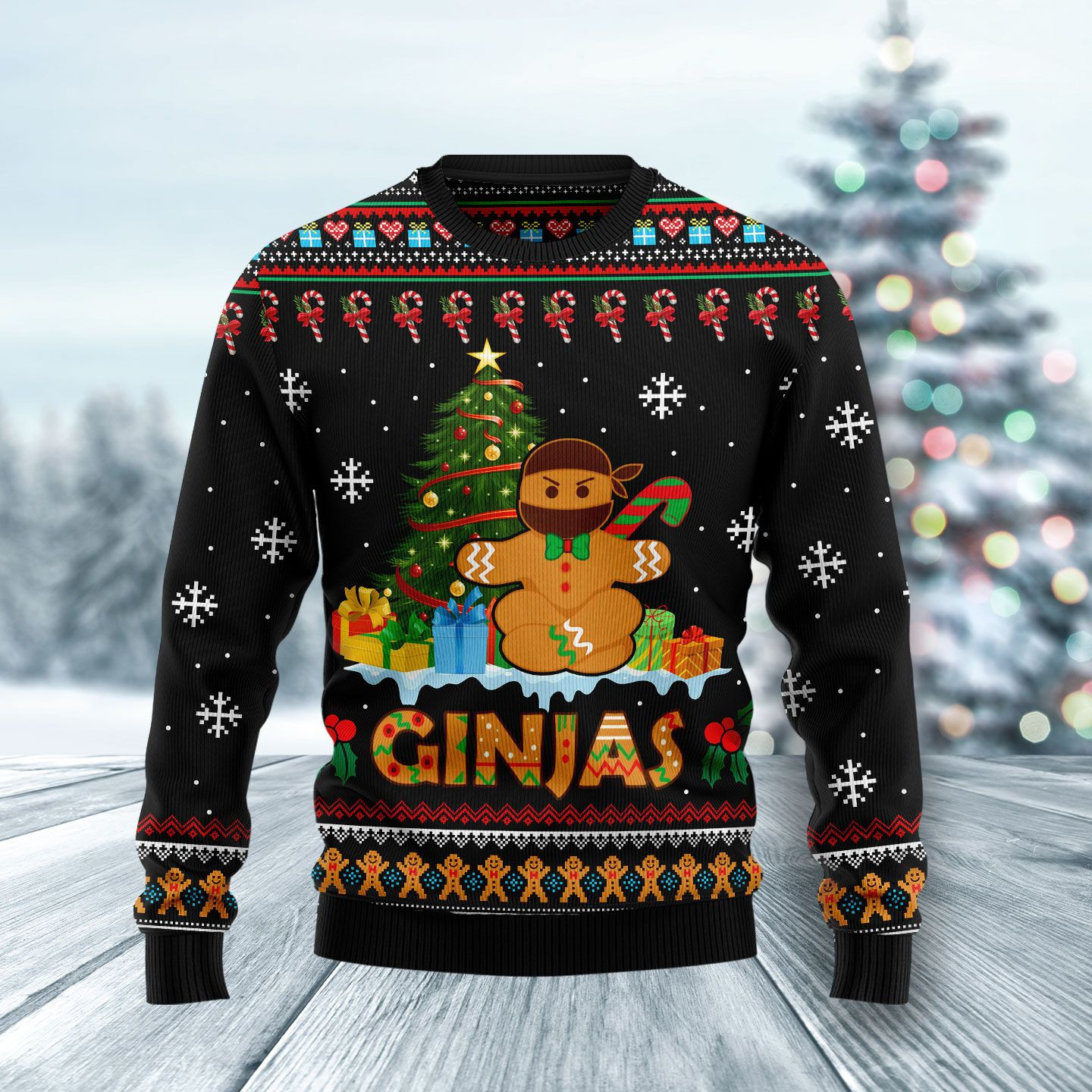 Ninja Christmas Ugly Christmas Sweater Adult 3D Funny Matching for family