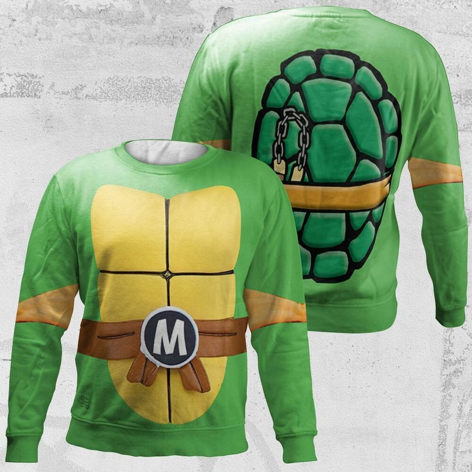 Ninja Hero Yellow Turtle ,Turtle Halloween Costume 3D Sweatshirt