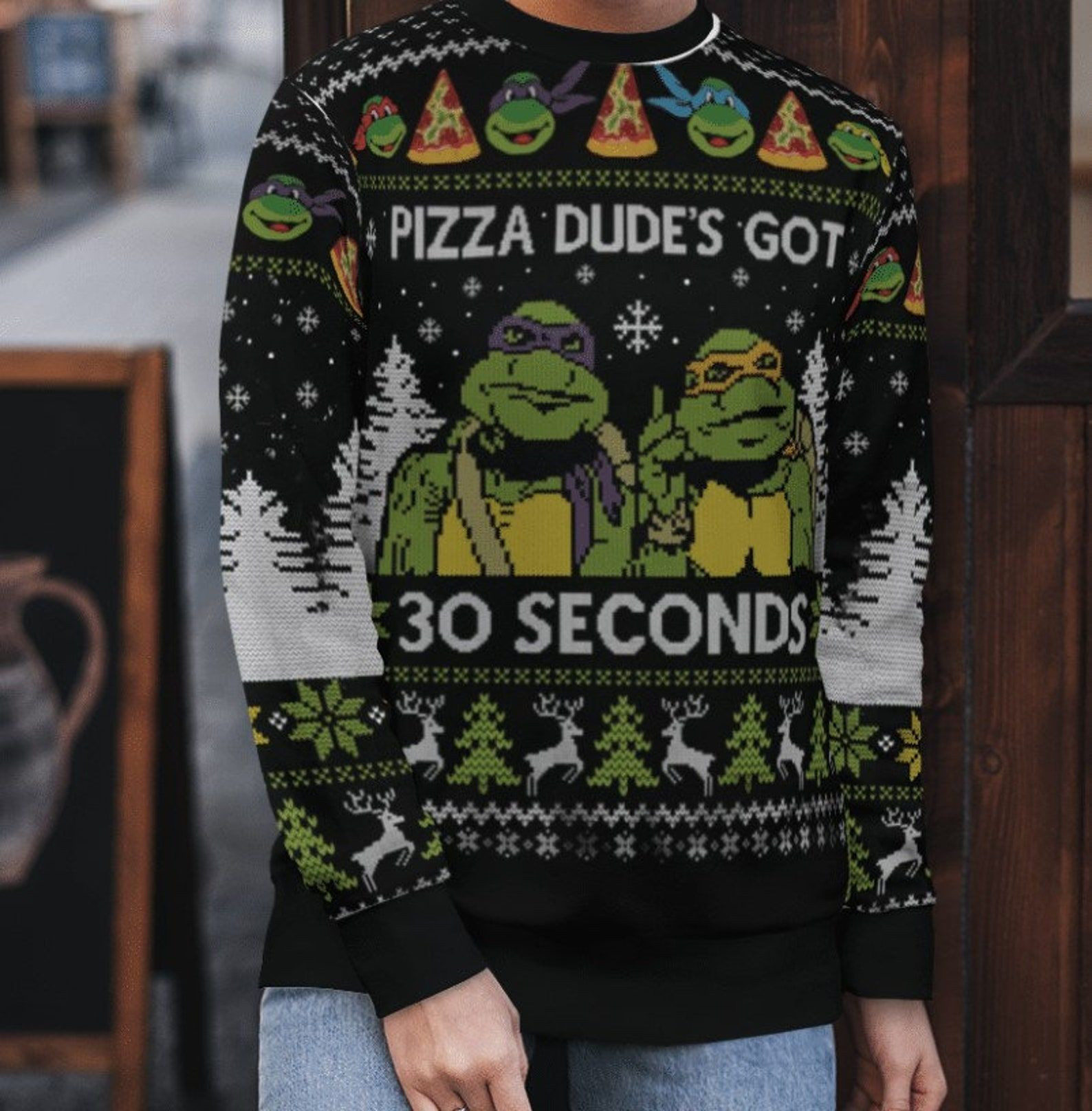 Ninja Turtles Ugly Christmas Sweater Adult 3D Funny Matching for family