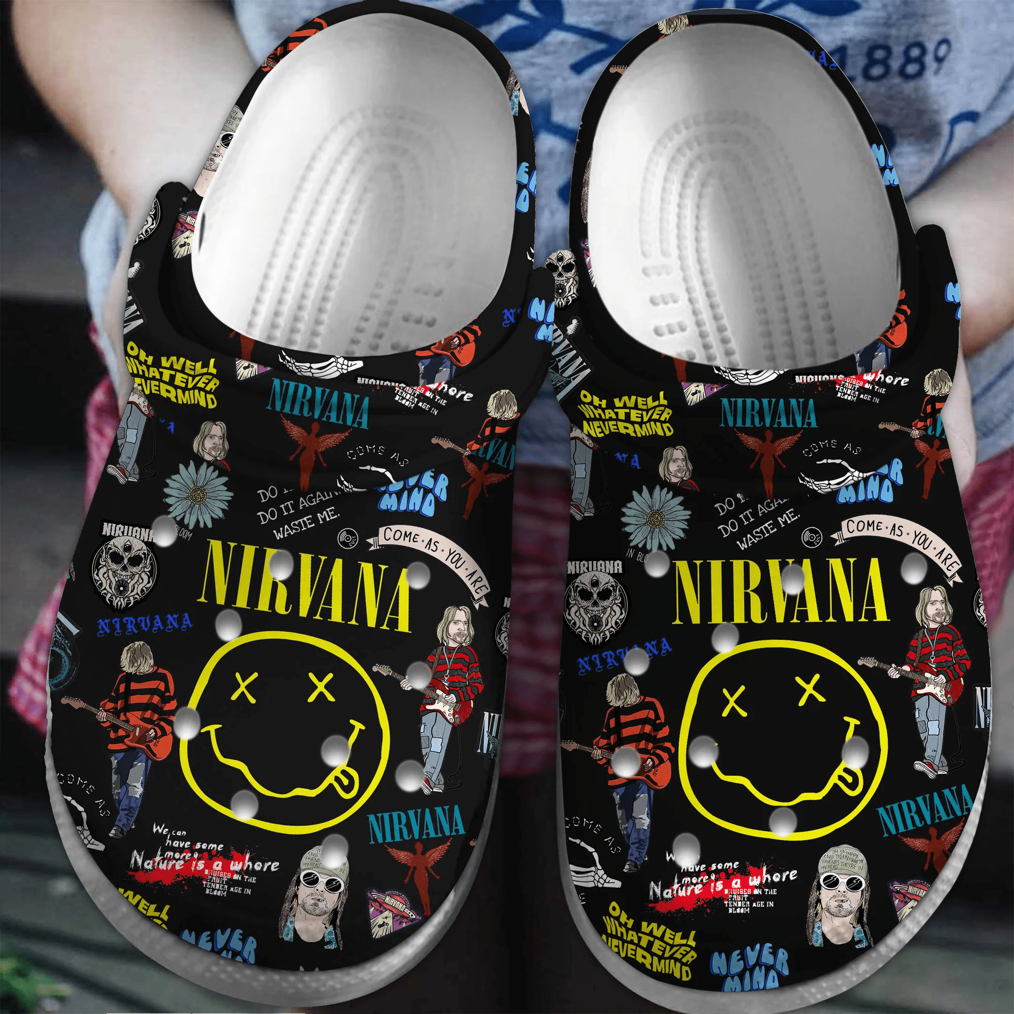 Nirvana Rock BandMusic Crocs Crocband Clogs Shoes Comfortable For Men Women and Kids