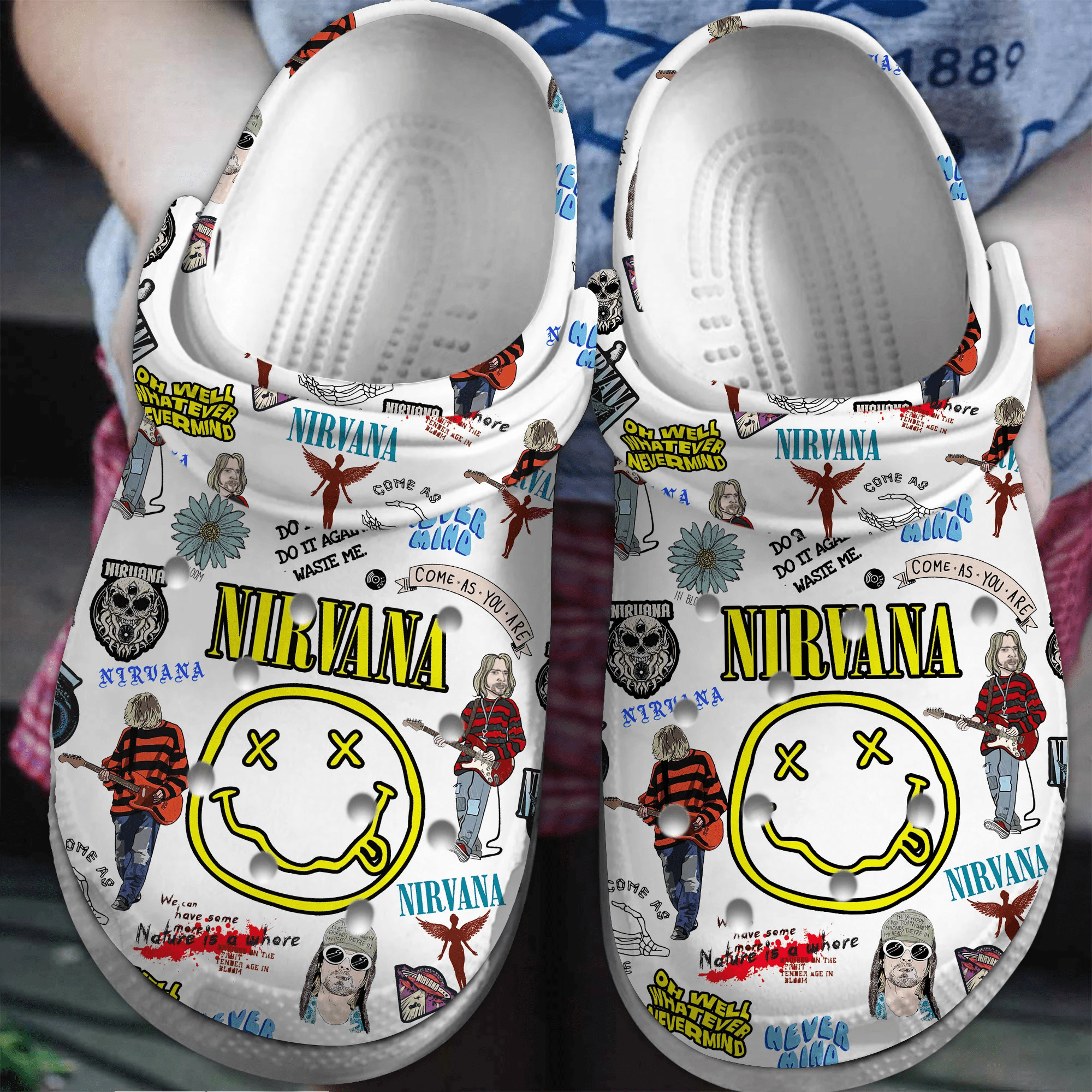 Nirvana Rock BandMusic Crocs Crocband Clogs Shoes Comfortable For Men Women and Kids