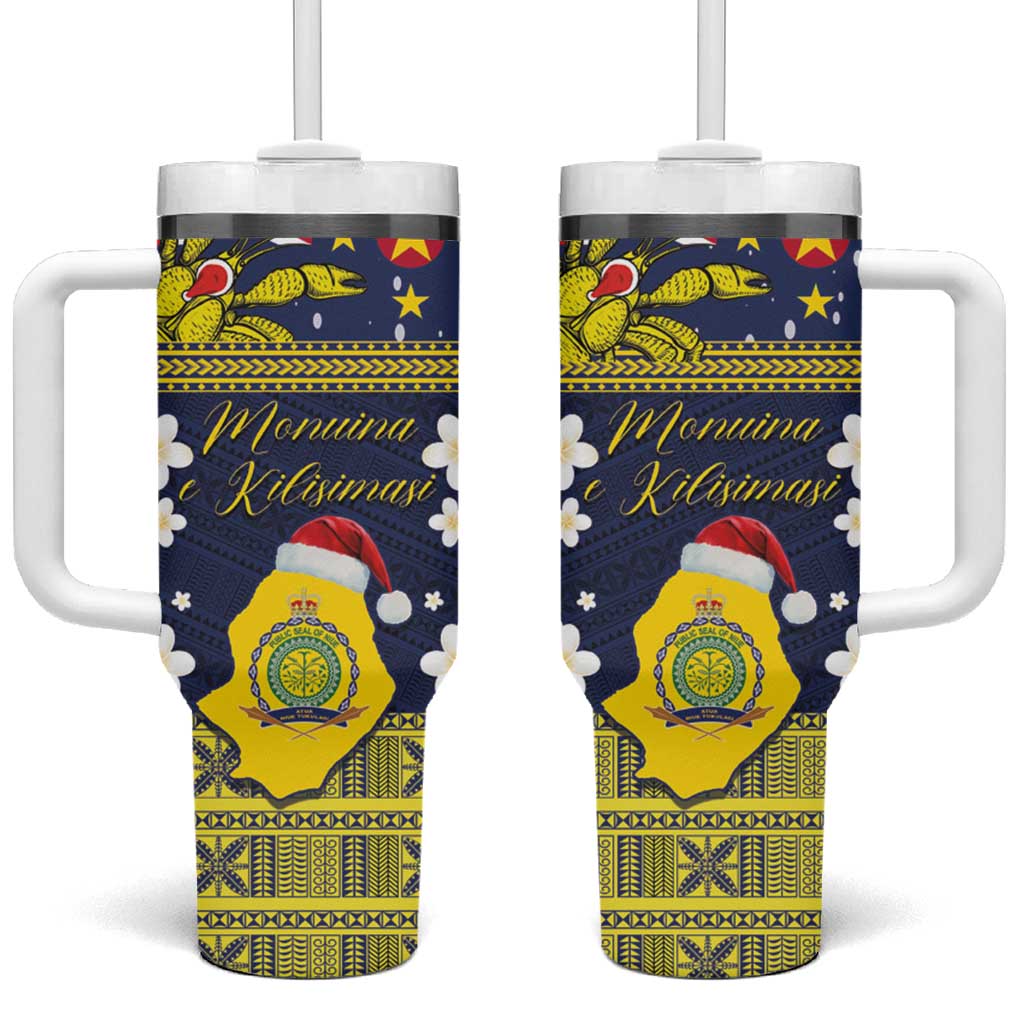 Niue Monuina e Kilisimasi Christmas Uga Niue Map and Emblem Custom Stanley Cup 40 oz 30 oz Tumbler With HandleTVC2301346