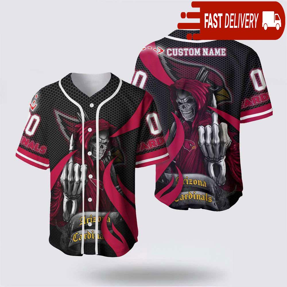 NLF Arizona Cardinals Grim Reaper Personalized Baseball Jersey Gift For Your Squad