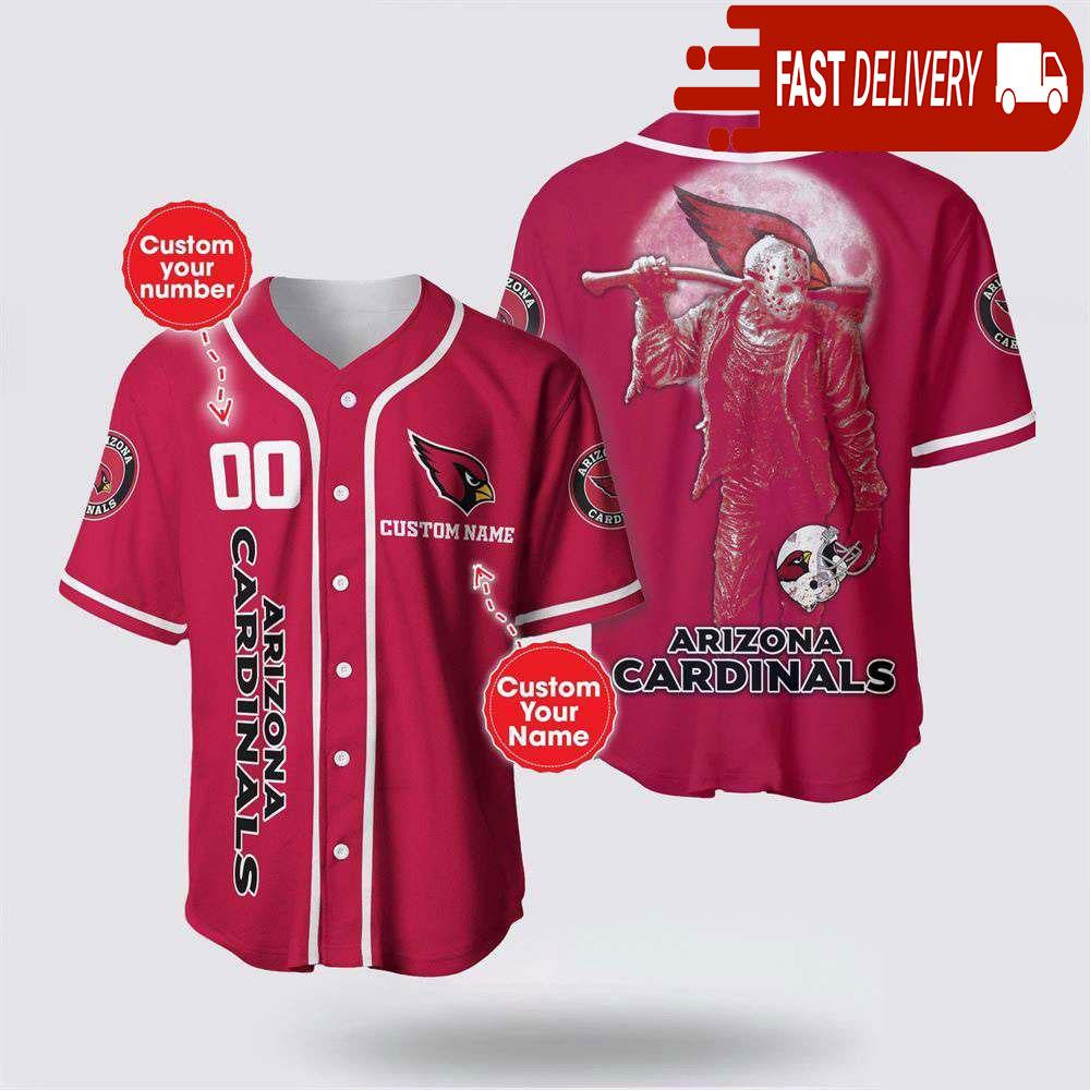 NLF Arizona Cardinals Jason Voorhees Personalized Baseball Jersey 3D Horror Shirt