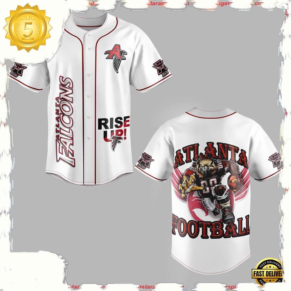 NLF Atlanta Falcons Football Mascot Rise Up Baseball Jersey
