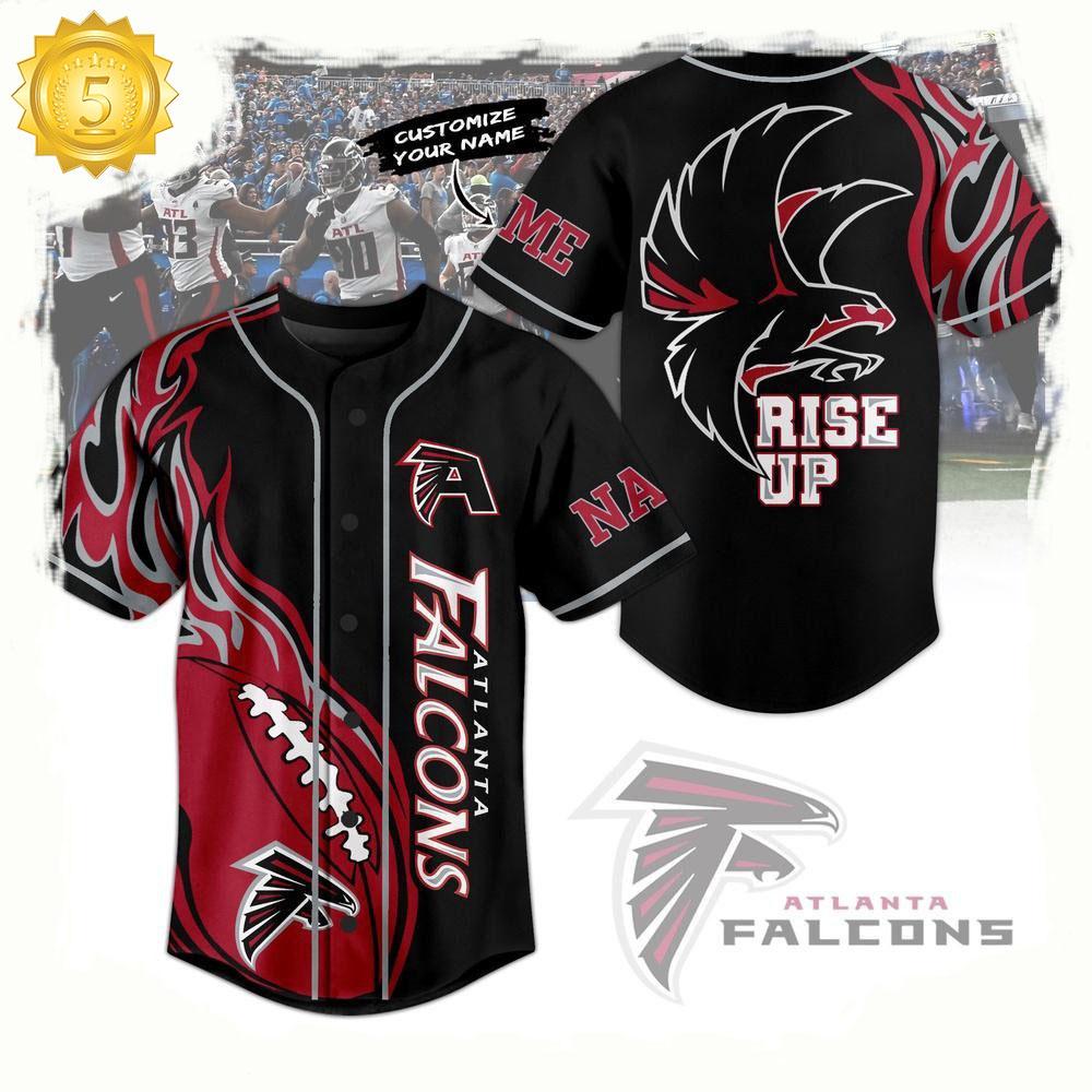 NLF Atlanta Falcons Football Rise Up Personalized Baseball Jersey