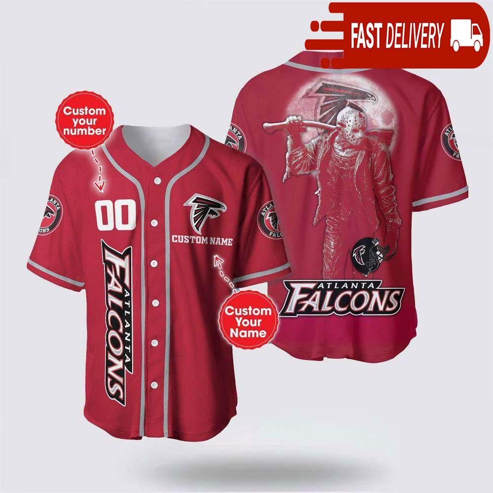 NLF Atlanta Falcons Jason Voorhees Personalized Baseball Jersey 3D Horror Shirt