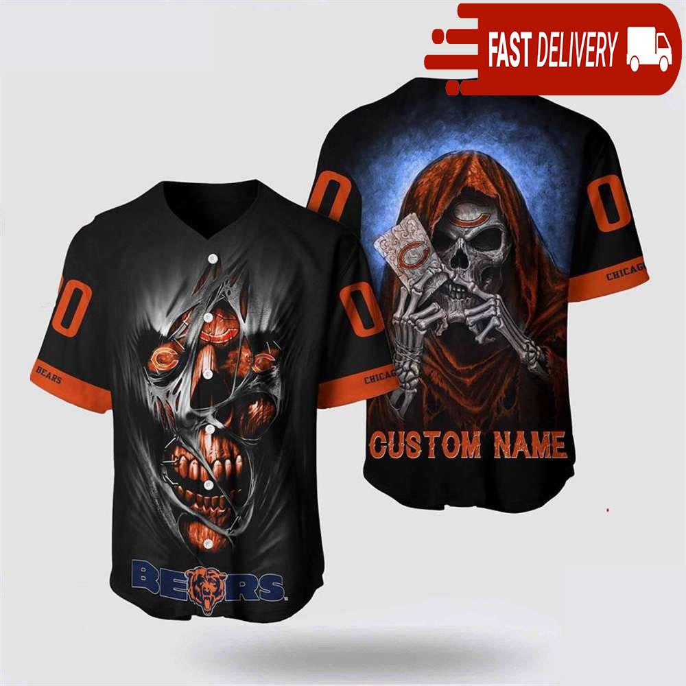 NLF Chicago Bears Baseball Jersey Alchemy Grim Reaper Design Your Own Shirt