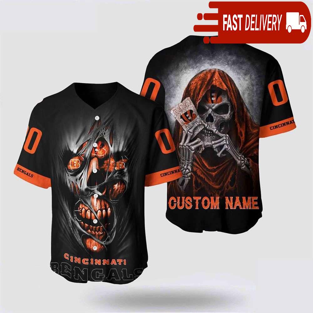 NLF Cincinnati Bengals Baseball Jersey Alchemy Grim Reaper Design Your Own Baseball Jersey Shirt