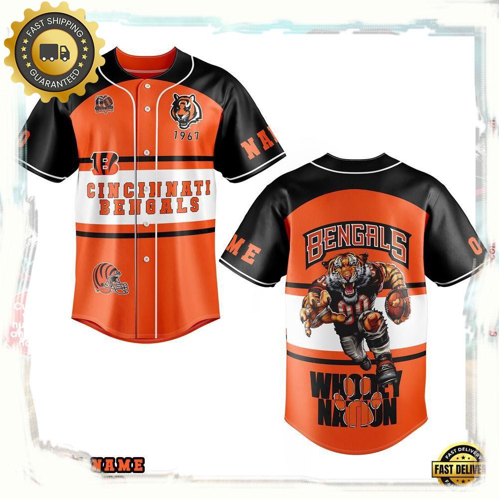 NLF Cincinnati Bengals Whodey Nation Personalized Number Baseball Jersey