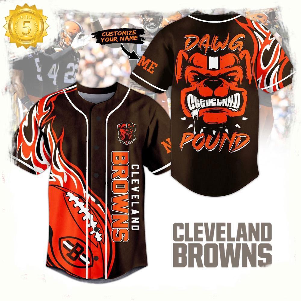 NLF Cleveland Browns Dawg Pound Personalized Baseball Jersey