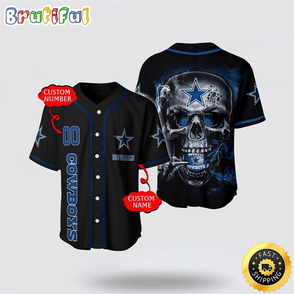 NLF Dallas Cowboys Baseball Jersey 3D Personalized Skull Embrace Fashion And Team Spirit
