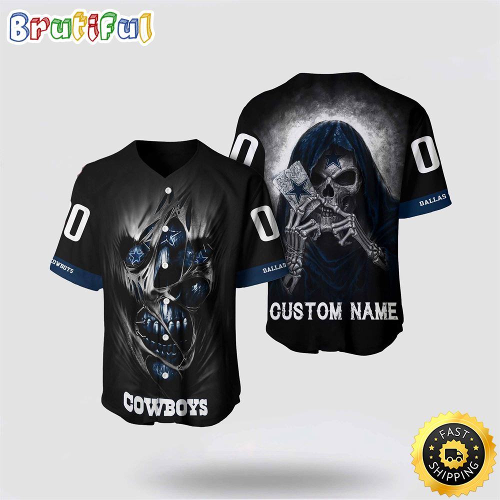 NLF Dallas Cowboys Baseball Jersey 3D Personalized Skull Stay Cozy And Stylish
