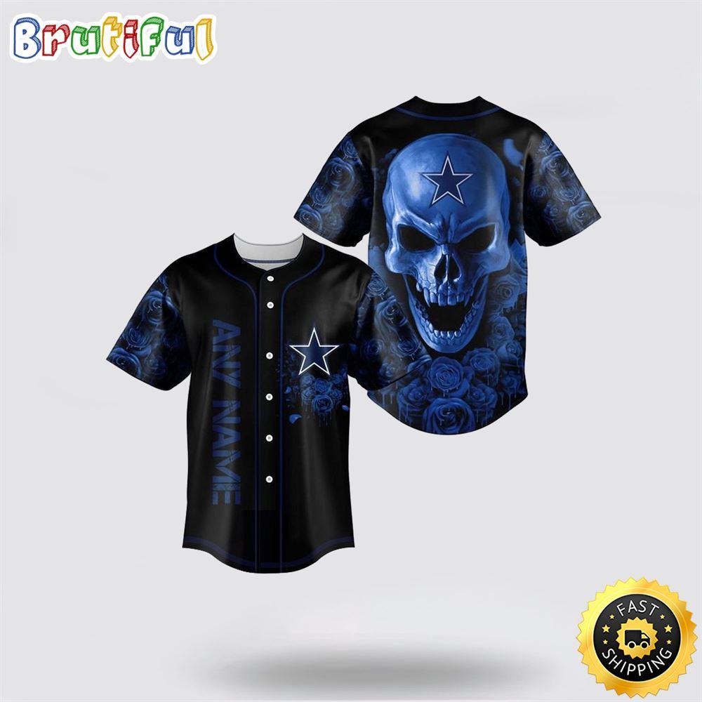 NLF Dallas Cowboys Baseball Jersey 3D Personalized Skull Top Quality Fan Apparel