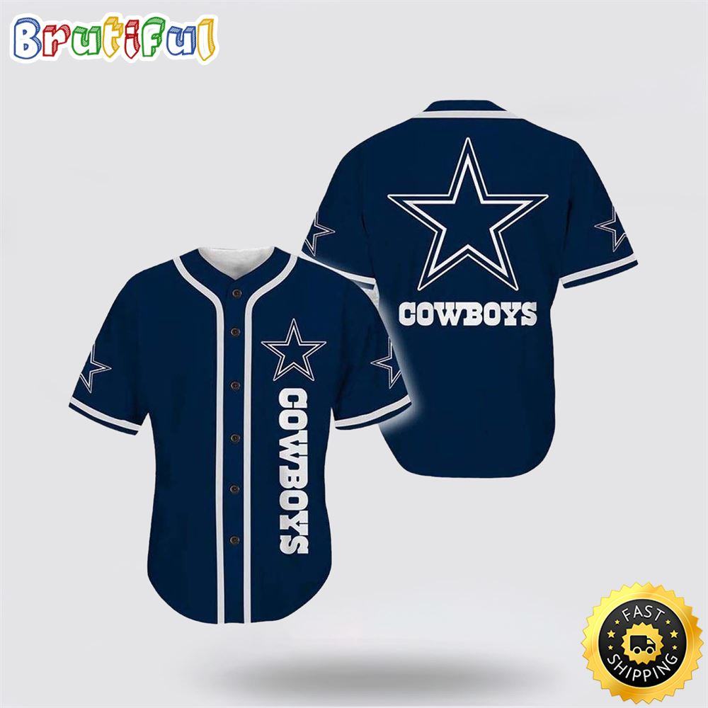 NLF Dallas Cowboys Baseball Jersey American Football Champion Team Symbol Blue White Jersey Shirt