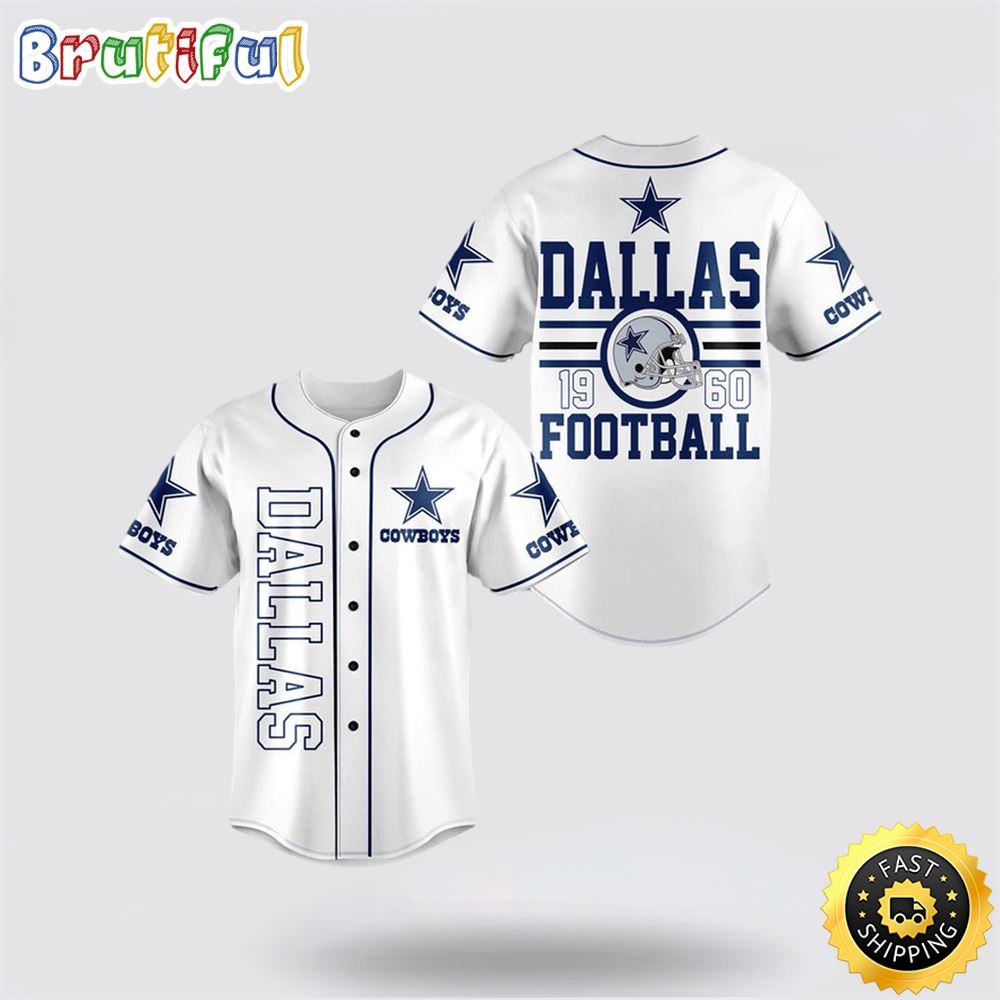 NLF Dallas Cowboys Baseball Jersey Football American Football Team Symbol White Jersey Shirt