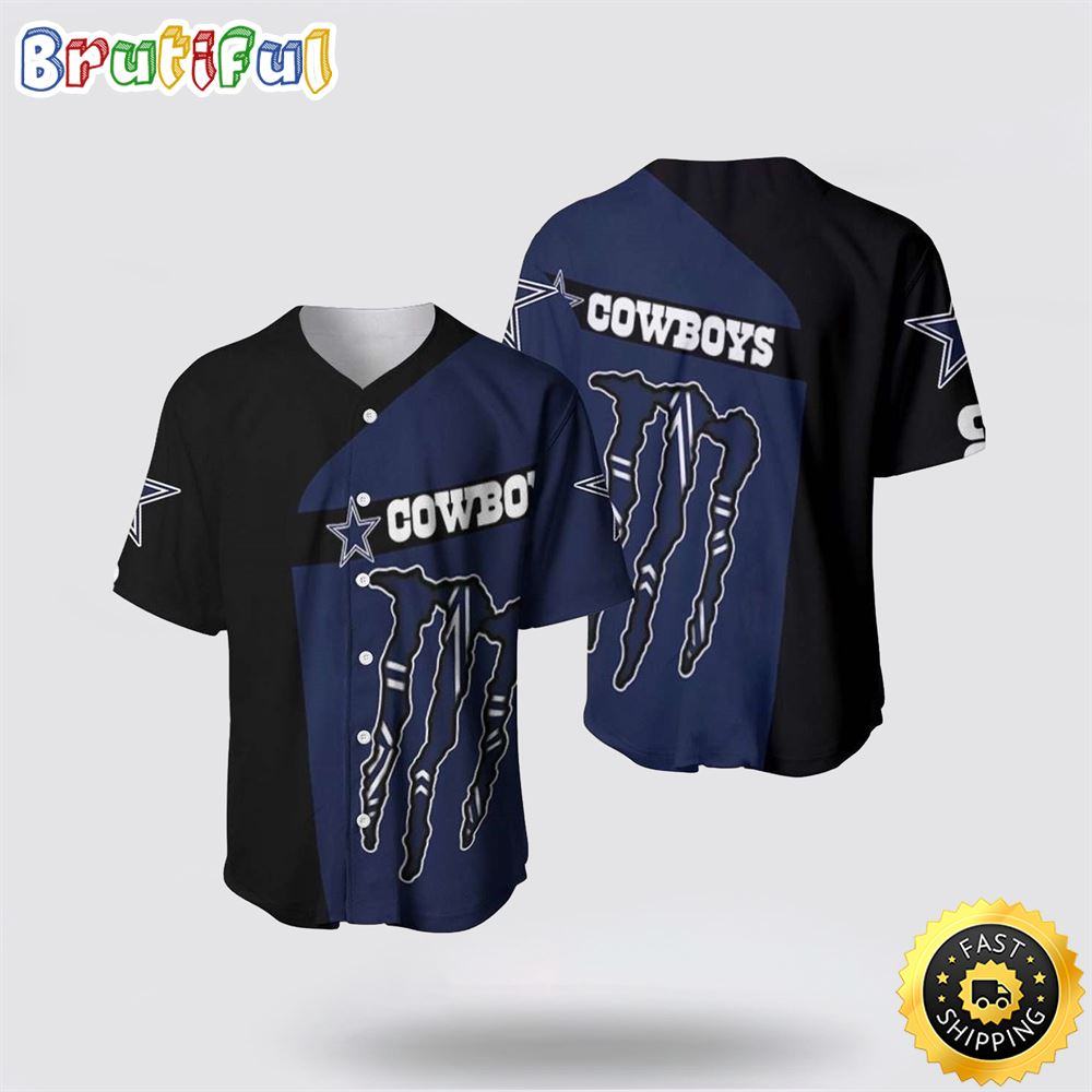 NLF Dallas Cowboys Baseball Jersey Symbol American Football Monster Claws Blue Black Jersey Shirt