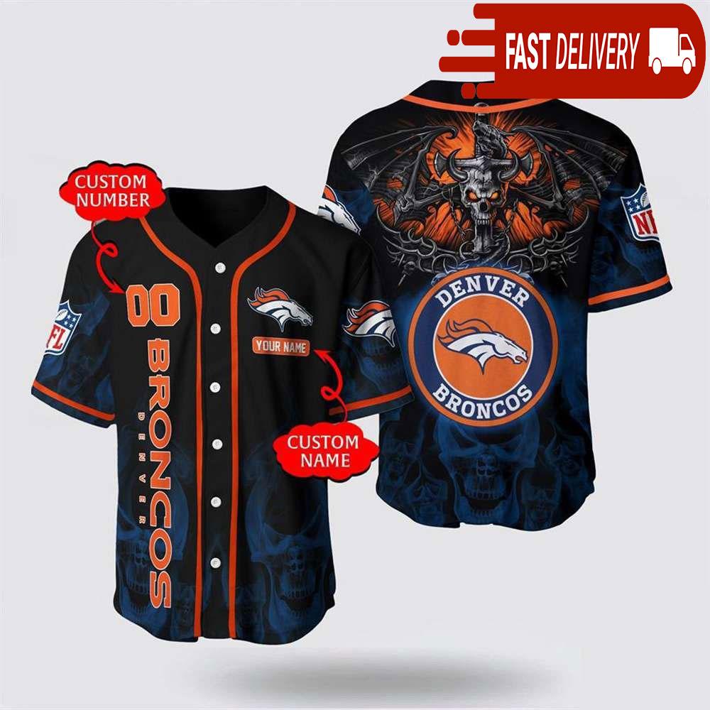 NLF Denver Broncos Personalized Baseball Jersey With Name And Number