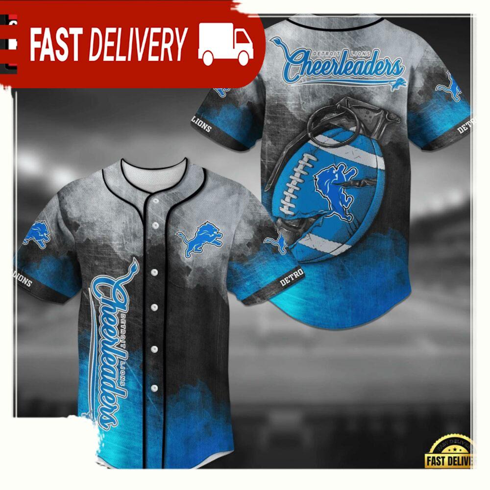 NLF Detroit Lions  Baseball Jersey Shirt