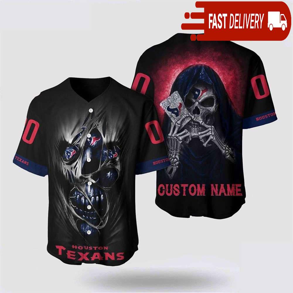 NLF Houston Texans Baseball Jersey Alchemy Grim Reaper Design Your Own Shirt