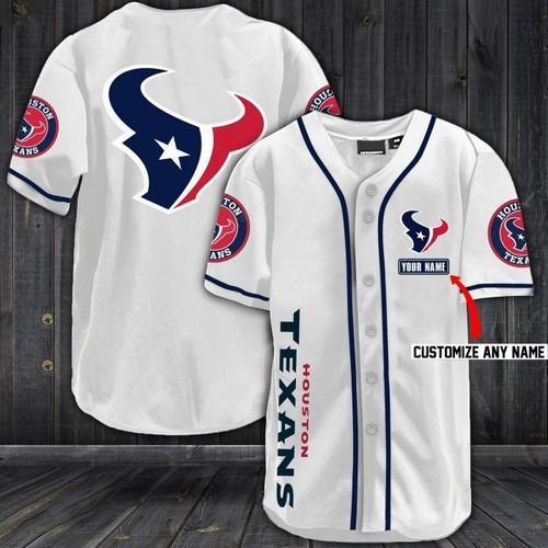 NLF Houston Texans Baseball Jersey Shirt