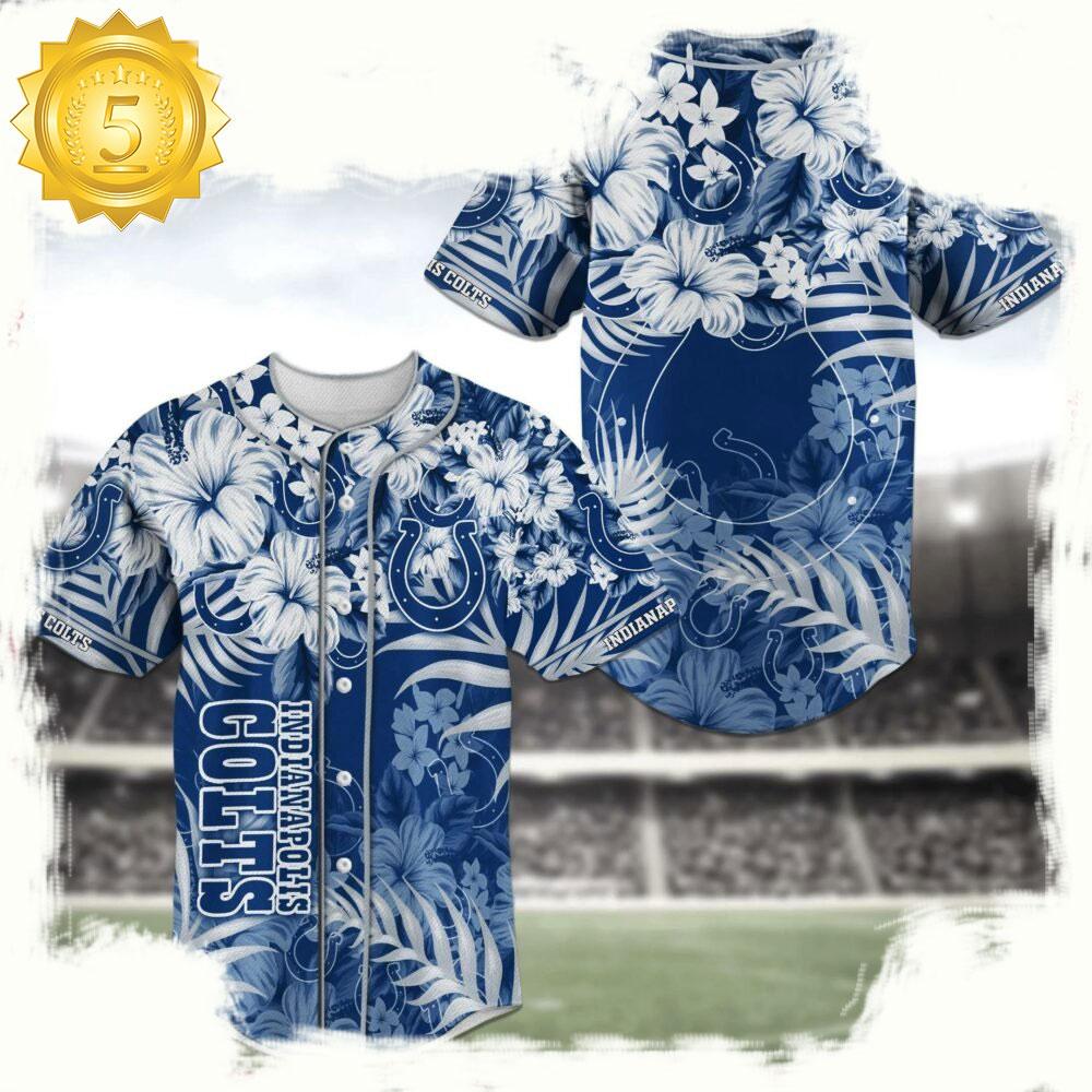 NLF Indianapolis Colts Fan Flower  Baseball Jersey Shirt