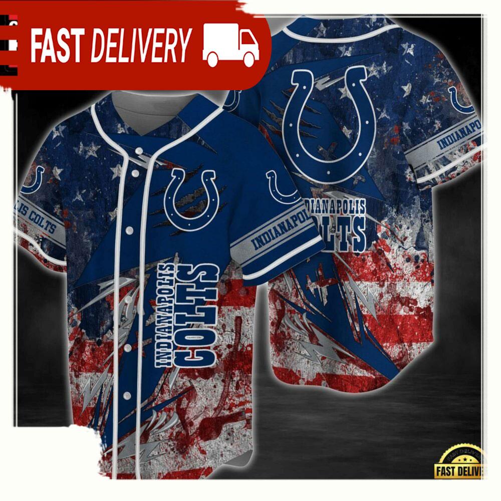 NLF Indianapolis Colts Logo  Baseball Jersey Shirt